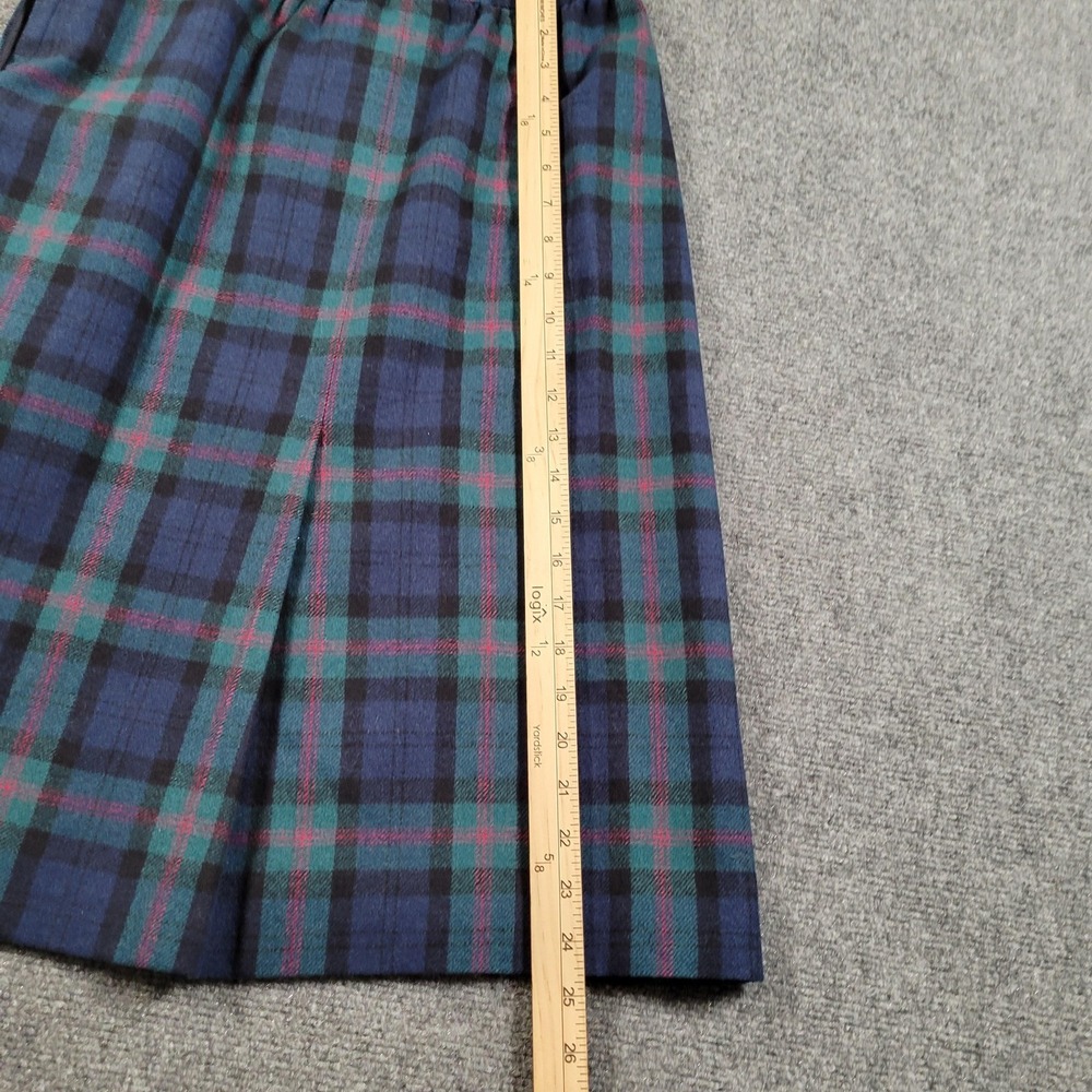 Vintage Pendleton‎ Skirt Small Petite Black Watch Tartan Plaid Wool Made USA 80s - Picture 4 of 10